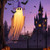 Halloween Ghost Decor with Bat & Hat - 11 FT Large Hanging Swinging Ghost