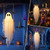 Halloween Ghost Decor with Bat & Hat - 11 FT Large Hanging Swinging Ghost