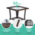 VINGLI Outdoor Side Table with Storage Wicker Patio Side Table, Tempered Glass Top End Table for Balcony Porch Deck (Brown)