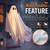 Halloween Decorations Outdoor, 5 FT Hanging Swing Ghost with String Lights​​, Light Up Large Spooky Cute Decor Kit, Scary Party Decoration for Outside, Garden, Yard, Lawn, Home