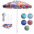 LOTTAFUN 6ft Beach Umbrella - Heavy Duty Wind Resistant UV 50+ Portable Sun Shade with Sand Anchor & Carry Bag, Outdoor Folding Umbrella for Beach, Pool, Patio, Garden (Print Flower) No tilt The sand needs to exceed the spiral 6inch