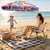 LOTTAFUN 6ft Beach Umbrella - Heavy Duty Wind Resistant UV 50+ Portable Sun Shade with Sand Anchor & Carry Bag, Outdoor Folding Umbrella for Beach, Pool, Patio, Garden (Print Flower) No tilt The sand needs to exceed the spiral 6inch