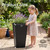 KOL Planters for Outdoor Plants, 20 Inch Tall Black Plant Pots, 2 Pack