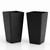 KOL Planters for Outdoor Plants, 20 Inch Tall Black Plant Pots, 2 Pack