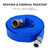 DAVCO 1" ID x 100 ft Pool Backwash Hose, Heavy Duty Reinforced Blue PVC Lay Flat Water Discharge Pump Hoses For Swimming Drain Pools and Clean Filters, With Aluminum Pin Lug Fittings