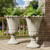 Trygoal Tall Plastic Urn Planters and Pedestal - 24" Outdoor Planter Beige