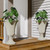 Trygoal Tall Plastic Urn Planters and Pedestal - 24" Outdoor Planter Beige
