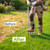 Knee-Friendly Manual Lawn Aerator, Adjustable 43.3–48.5", Silver, Dual Step