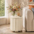 Trygoal Umbrella Side Table with Hole, Weighted Umbrella Base, Beige