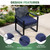 Zonamat Outdoor Chair Cushions Set of 2, 19x19x3 Inch Waterproof & Fade Resistant Patio Furniture Seat Cushions with Ties, Square Outdoor Dining Chair Cushions for Lawn, Garden, Deck & Yard, Navy Blue