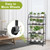 VyGrow 4 Tier Plant Stand with Wheels, Plant Shelf for Indoor Outdoor, Heavy Duty Metal Tall Plant Stands Holder Rack for Living Room Balcony and Garden, Black