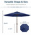 PatioKingdom 10FT Patio Umbrella with Push Button Tilt and Crank, Outdoor Market Umbrella with 8 Fiberglass Ribs, UV Protection Table Umbrella for Pool,Backyard,Garden,Deck