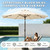 Tobeos 10FT Solar Lighted Patio Umbrella, Outdoor Table Market Umbrellas with Push Button Tilt and Crank, 32 LED Lights, 8 Sturdy Ribs, UV-Resistant for Deck, Garden, Pool, Beige