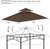 5' x 8' Grill Gazebo Replacement Top, Brown Canopy Top Cover Only
