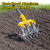 BlumeTrec Rotary Cultivator Garden Tool with Extra-Large Tines, 74-Inch Long Handle Manual Tiller Cultivator, Heavy-Duty Rotary Hand Tiller for Soil Mixing, Reseeding Grass, Gardening, Lawn Care
