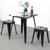 18 Inch Metal Stools Set of 2, Stackable for Indoor Outdoor, Black
