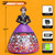 COMIN 9FT Halloween Inflatables Skull Lady Day of the Dead Yard Decorations