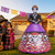 COMIN 9FT Halloween Inflatables Skull Lady Day of the Dead Yard Decorations