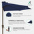 JEAREY 9 ft Half Outdoor Patio Umbrella w/Crank, Navy