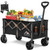 30.3" Long Collapsible Grocery Wagon Cart with Wheels Foldable Wagons