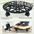 2 Packs 14 Inch Rolling Plant Stand with Wheels Metal Plant Caddy with Wheels Heavy Duty Round Plant Stand Indoor Iron Plants Rollers for Plants, Plant Dolly Planter Caddies