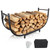 35’’ Firewood Rack Outdoor w Thicken Cover, Curved Metal Wood Rack Indoor