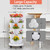 VECELO 5 Tier Vertical Garden Planter, Self Watering Stackable Planters with Wheels for Strawberries, Herbs, Flowers, Vegetables, White