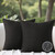 WHATWEARS Outdoor Throw Pillows with Inserts, Waterproof Pillows for Outdoor Seating, Square Decorative Garden Cushion for Patio Furniture, Bed, Couch, Sofa(Black, 18" x 18" (Pack of 2))