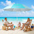 8ft Large Beach Umbrella with Sand Anchor, UPF 50+, Tilt, Wind-Resistant