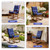 Rocking Chair Cushion, Waterproof and Fade-Resistant Adirondack Rocker Cushions, Indoor/Outdoor Rocking Chair Pads, High Back Memory Foam Patio Furniture Cushions with Ties, 44x23x4 Inch, Navy Blue