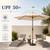 Patio Kingdom 7.5ft Patio Umbrella, Outdoor Table Market Umbrella with Smooth Crank Lift, 6 Windproof Fiberglass Ribs, UPF50+ UV Protection for Deck, Pool, Garden and Backyard, Beige