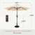 Patio Kingdom 7.5ft Patio Umbrella, Outdoor Table Market Umbrella with Smooth Crank Lift, 6 Windproof Fiberglass Ribs, UPF50+ UV Protection for Deck, Pool, Garden and Backyard, Beige