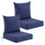 CasaRomild Deep Seat Patio Cushions Set of 2, 24x24x5.75 Inch, Waterproof Outdoor Chair Cushions, Fade Resistant Patio Furniture Cushions with Ties for Couch, Sofa, Lawn, Outside, Navy Blue