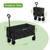 Blomoba 35" Extra Long Folding Wagon with Adjustable Handle & Wheels, Black