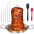 Al Pastor Skewer for Grill, Large 13 Inch Gyro Pan with Fat Separator