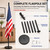 Barcetine Flag Stand Indoor - 1" Heavy Duty Metal Flag Pole Set with Base,6-8ft Adjustable,Portable & Free Standing for Office,Conference Room,Classroom,Entryway,Outdoor Porch Deck (Black)
