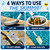 The Skimmie (Long Version) Pool Skimmer Net & Pole 53" with Stainless Steel Hook, Two Skimmer Basket Handles, Fine Mesh Net & Skimmie Dip - Hands-Free Removal of Debris, Bugs, Frogs, Small, Animals