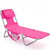 DUMOS Lounge Chair Outdoor, Beach Tanning Chair with Face Hole, Pink