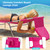 DUMOS Lounge Chair Outdoor, Beach Tanning Chair with Face Hole, Pink