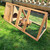 Kecreque Rabbit Hutch Outdoor Chicken Coop Run A-Frame Bunny Cage Wooden Quail Cage w/ 2 Door & Ventilated Wire Fence Small Animal Cage for Garden Backyard Farms 47 x 18 x 19.5 in