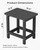 BIVODA Weatherproof Outdoor Side Table, HDPE Small Outdoor Table for Adirondack, 16.6-Inch Patio Square End Tables for Garden, Backyard, Porch, Deck, Balcony, Poolside (Black)