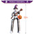 DomKom 12 FT Halloween Inflatables Outdoor Decorations, Giant Skeleton Wizard Blow up with Broom & Pumpkin, Built-in LED Lights for Yard, Lawn, Garden, Party Decor