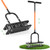 Myrvok Lawn Aerator, 21 Metal Spikes, Auto Clean, Ergonomic for Yard Garden