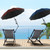 DUOUPA Patio Umbrellas Beach umbrella with Clamp,outdoor umbrella,Portable Umbrellas for Rain,Chair,Golf Cart,Stroller Manual Open & Close (Wine 43″/Type A)