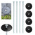 EISENSP 8 Inch Heavy Duty Landscape Stakes with Gasket Caps - 100 Sets Galvanized Spiral Garden Spikes Kit for Securing Weed Barrier Fabric, Artificial Turf, Tent and More