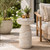 Ultym Outdoor Side Table Pedestal, 24" Modern Geometric Accent Coffee Table