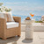 Ultym Outdoor Side Table Pedestal, 24" Modern Geometric Accent Coffee Table