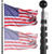 NELXINJO 20FT Heavy Duty Telescoping Flag Pole Kit with 3x5 US Flag, Black