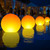 Inflatable Solar Floating Pool Lights，14" Flame Solar Pool Light Balls-4PCS