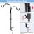 Gtongoko 35 Inch 2 Pack Double Deck Hook for Railing, Deck Bird Feeder Pole with 3 Inch Strengthened Clamp for Hanging Bird Feeders, Lanterns, Wind Chimes, Flower and Plant Baskets
